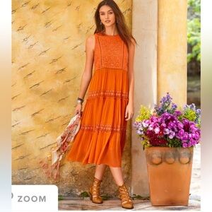 Sundance Yasmina Terracotta Orange Maxi Dress size S